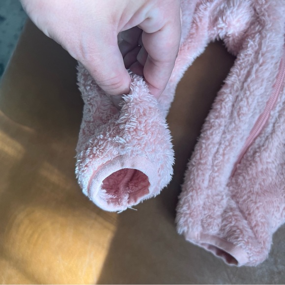 Eddie Bauer Infant Sz 18M Bunting Suit Toddler Girls Pink Fleece Baby Onesie - Picture 7 of 8